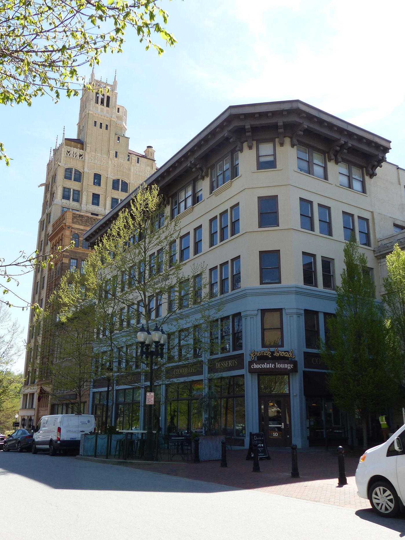 Pack Square looking toward the Jackson Building in downtown Asheville