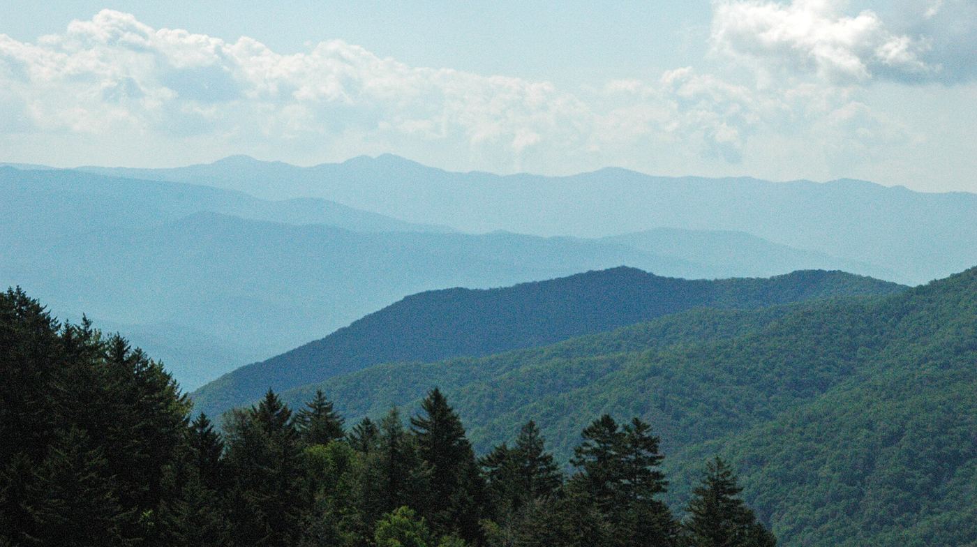 Layered Blue Ridge mountain views typical of the Haw Creek valley