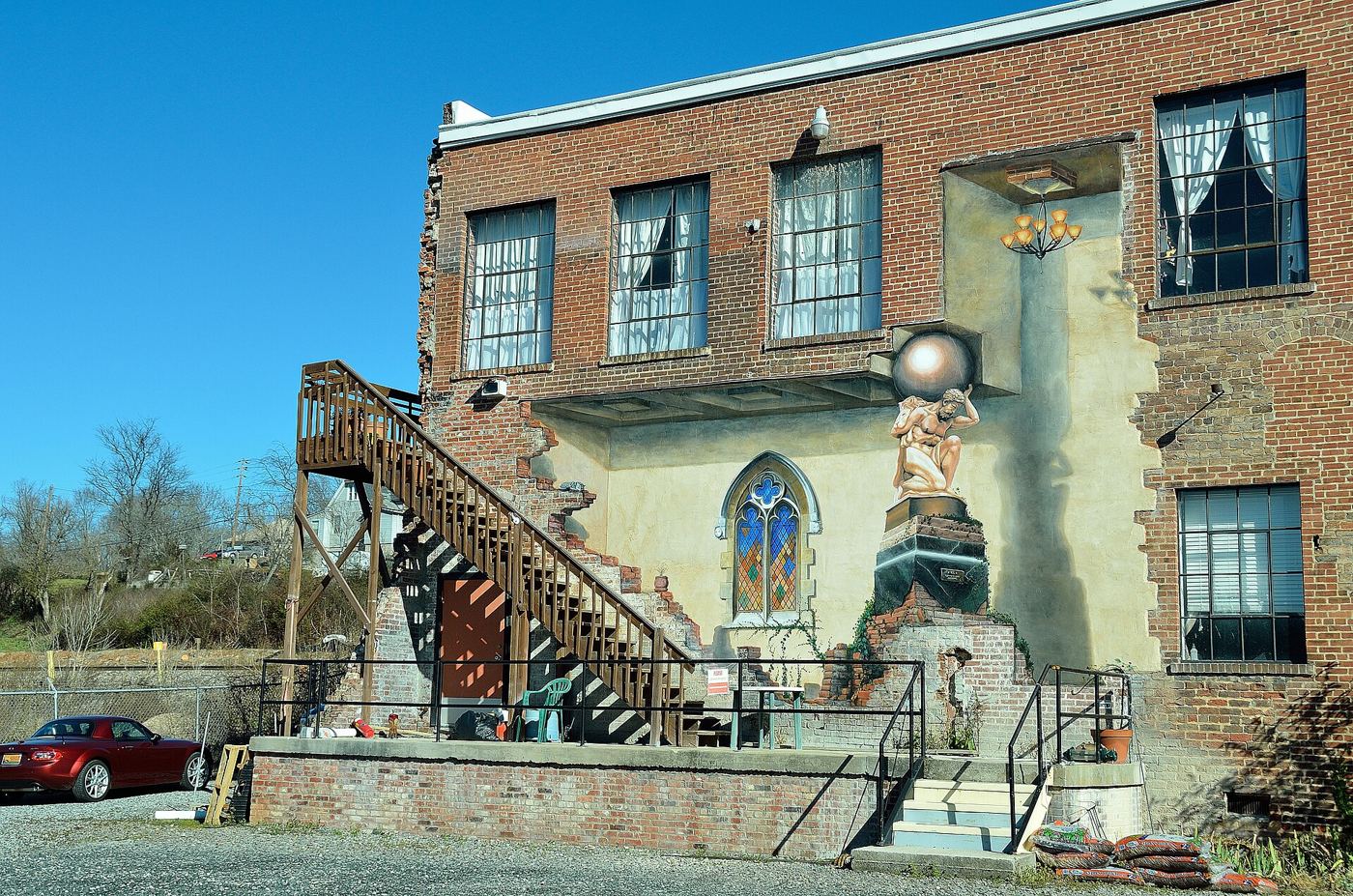 The Junction building, a working studio-and-restaurant space in the River Arts District